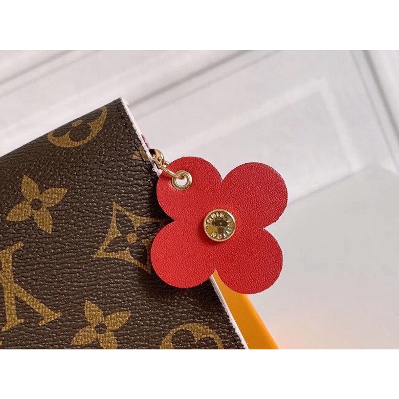 Ví Nữ Dài 100% Chính Hãng Louis Vuitton Họa Tiết Hoa Đỏ