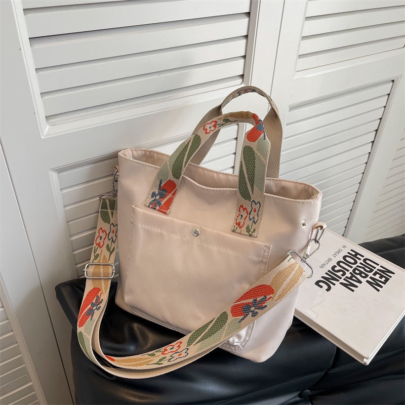 Túi Xách Canvas Đeo Vai Kiểu Dáng Đơn Giản Thời Trang Dành Cho Nữ