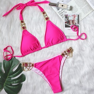 Bikini DUNEA phối dây mắt xích đính đá lấp lánh