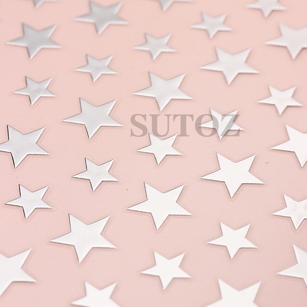 Miếng Dán Trang Trí Móng Tay 3D Hình Ngôi Sao Năm Cánh Trái Tim Phong Cách Mới