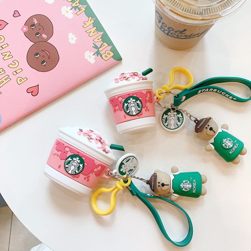 Vỏ Bảo Vệ Hộp Sạc Tai Nghe bluetooth Không Dây airpods1 / 2 pro3 Hình Ly Nước Hoa Anh Đào Sáng Tạo