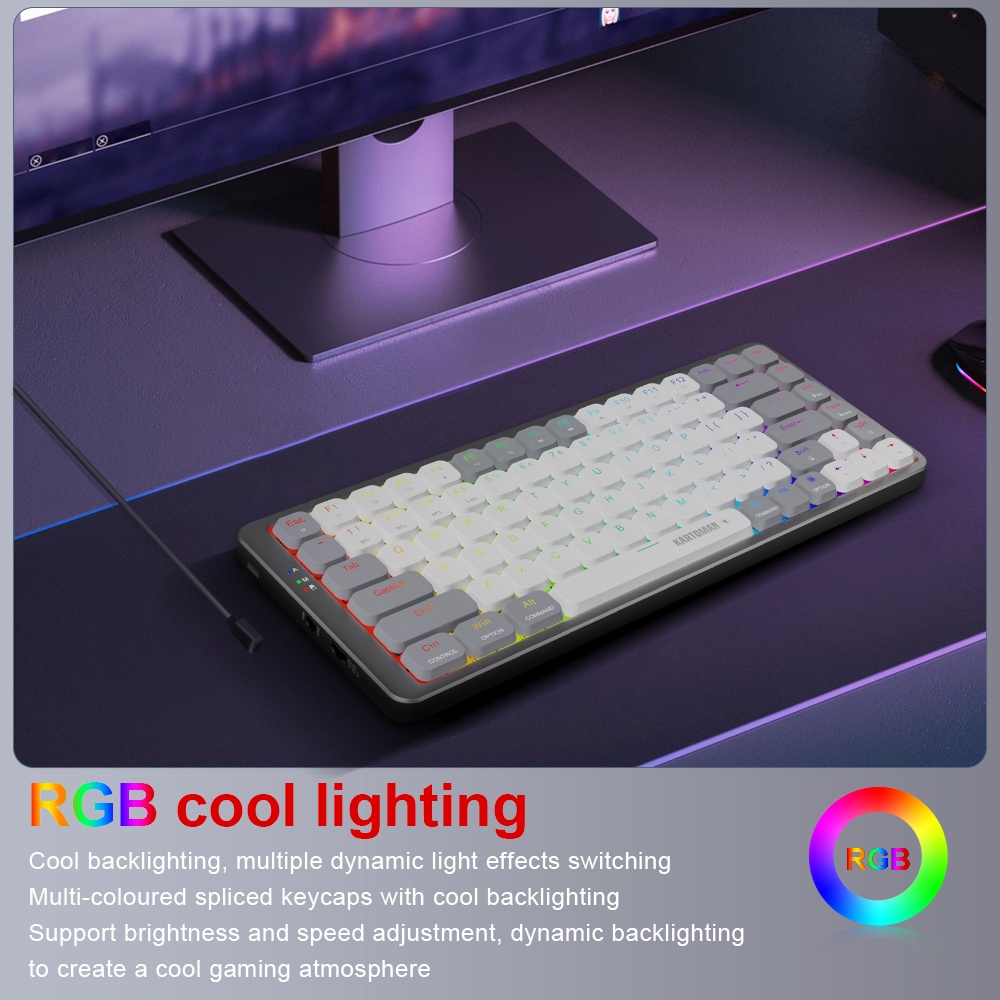 Bàn PhíM Cơ Gaming KARTOMAN K1 Bluetooth 5.0 USB 2.4G Cho Mac OS Windows PC