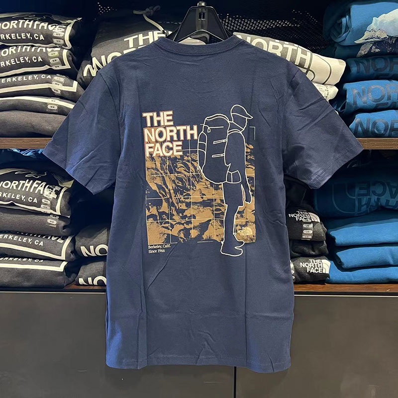 Áo Thun Tay Ngắn Cổ Tròn In Chữ THE NORTH FACE Trẻ Trung Hợp Thời Trang Cho Nam