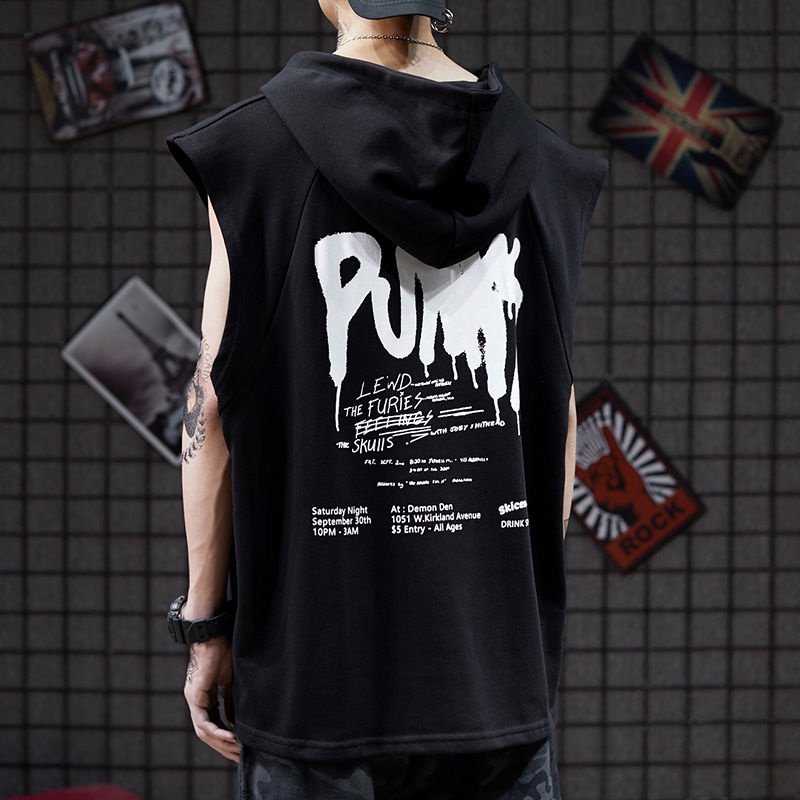 Áo Hoodie Sát Nách Dáng Rộng Phong Cách Thể Thao Thời Trang Mùa Hè Cho Nam