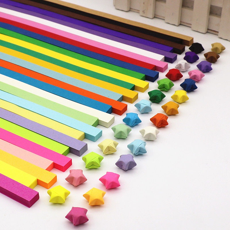 Set 540 Giấy Xếp Sao Origami Họa Tiết Hoạt Hình Nhiều Màu Sắc