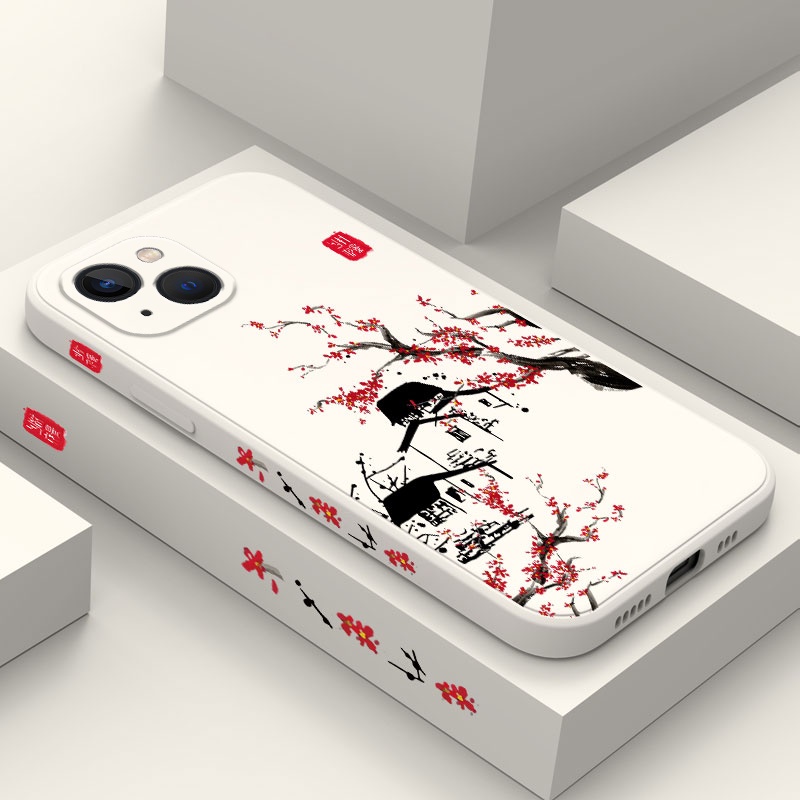Ốp Điện Thoại Silicone Dẻo In Họa Tiết Đồng Quê Cho IPhone 13 12 Mini Pro Max