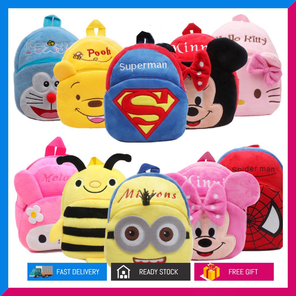 Balo Đi Học Họa Tiết Hoạt Hình hello kitty Mickey Dễ Thương Cho Bé Trai
