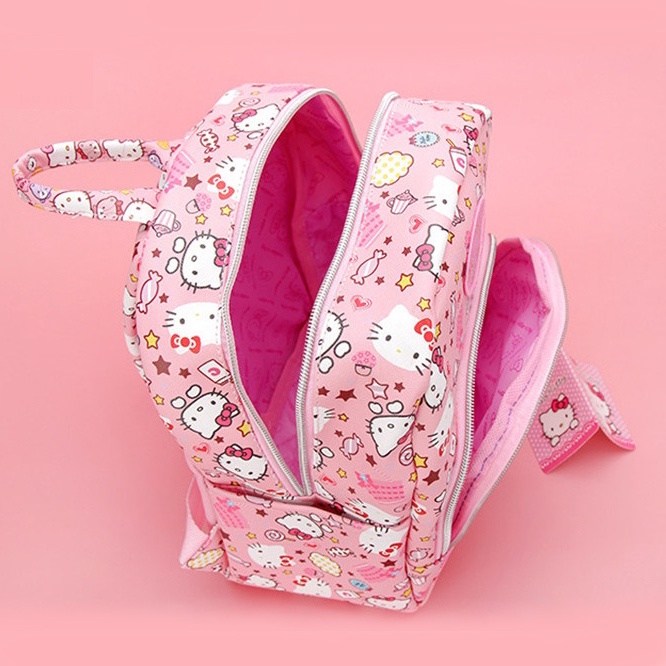 Balo Đi Học Mẫu Giáo Hình Hello Kitty Màu Đen Cho Bé