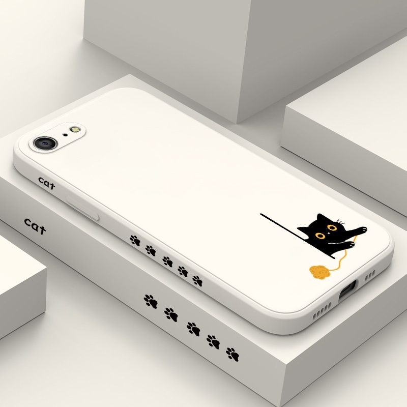 Ốp Điện Thoại Silicon Dẻo Họa Tiết Chú Mèo Dễ Thương Cho IPhone SE2 8 7 6 6S Plus SE 2020