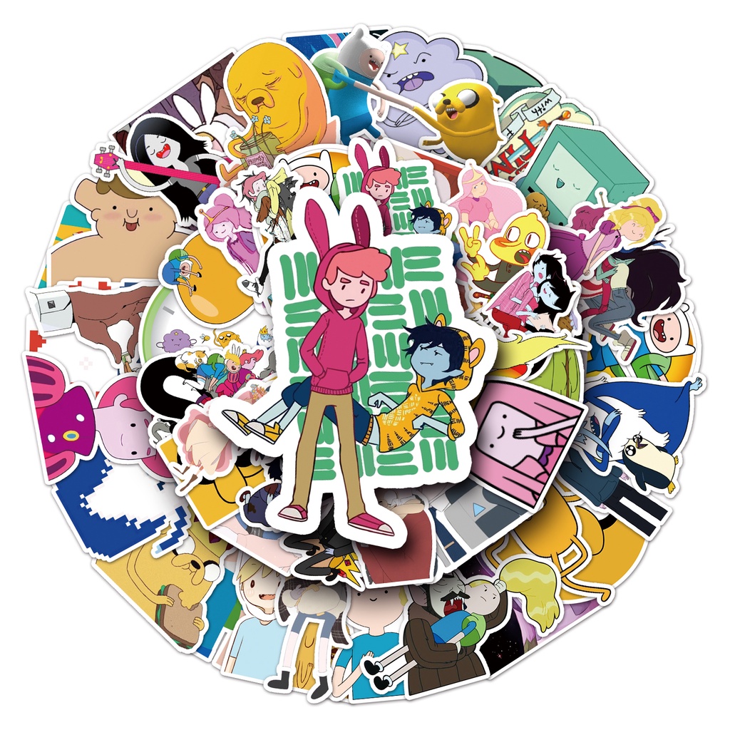 Bộ 50 Miếng Dán Trang Trí Xe Hơi / Nhà Cửa Chống Thấm Nước Họa Tiết Hoạt Hình Vui Nhộn DIY