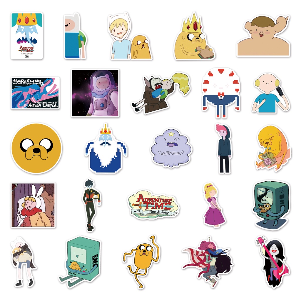 Bộ 50 Miếng Dán Trang Trí Xe Hơi / Nhà Cửa Chống Thấm Nước Họa Tiết Hoạt Hình Vui Nhộn DIY