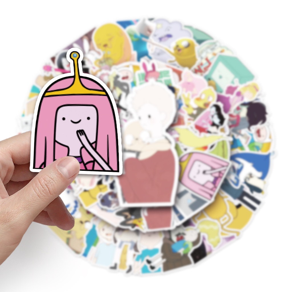 Bộ 50 Miếng Dán Trang Trí Xe Hơi / Nhà Cửa Chống Thấm Nước Họa Tiết Hoạt Hình Vui Nhộn DIY