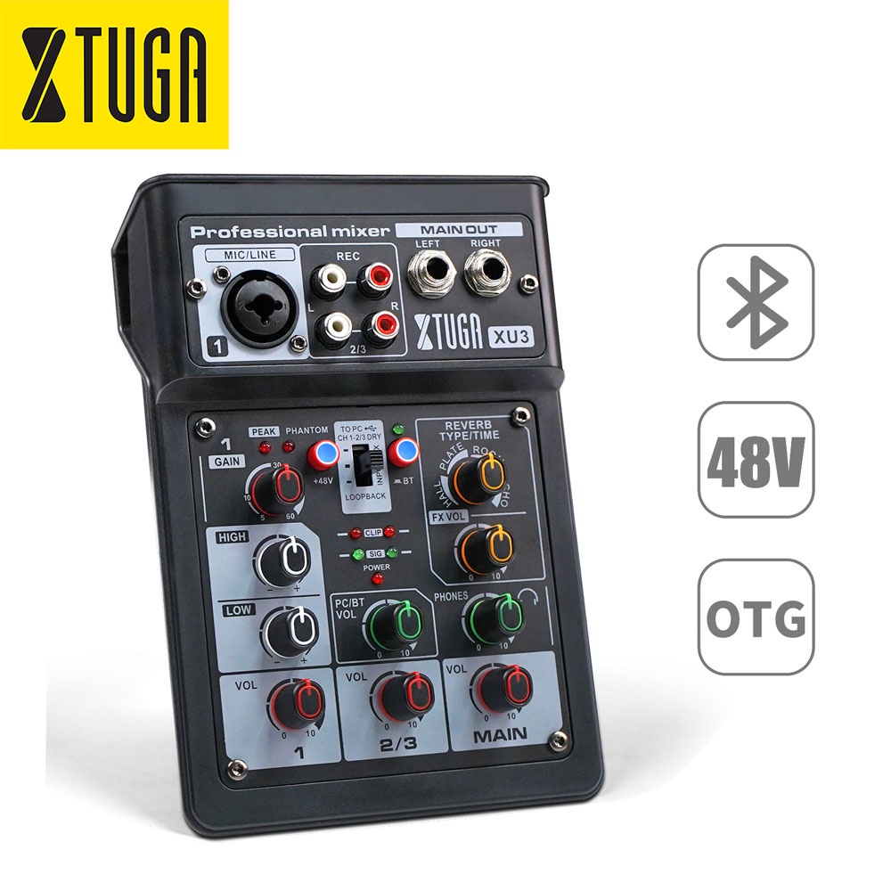 Giao Diện Âm Thanh Mini XTUGA XU3 Hỗ Trợ Thẻ Ghi Âm Stereo / Mono Kết Nối Bluetooth 4DSP 48V Cho Studio