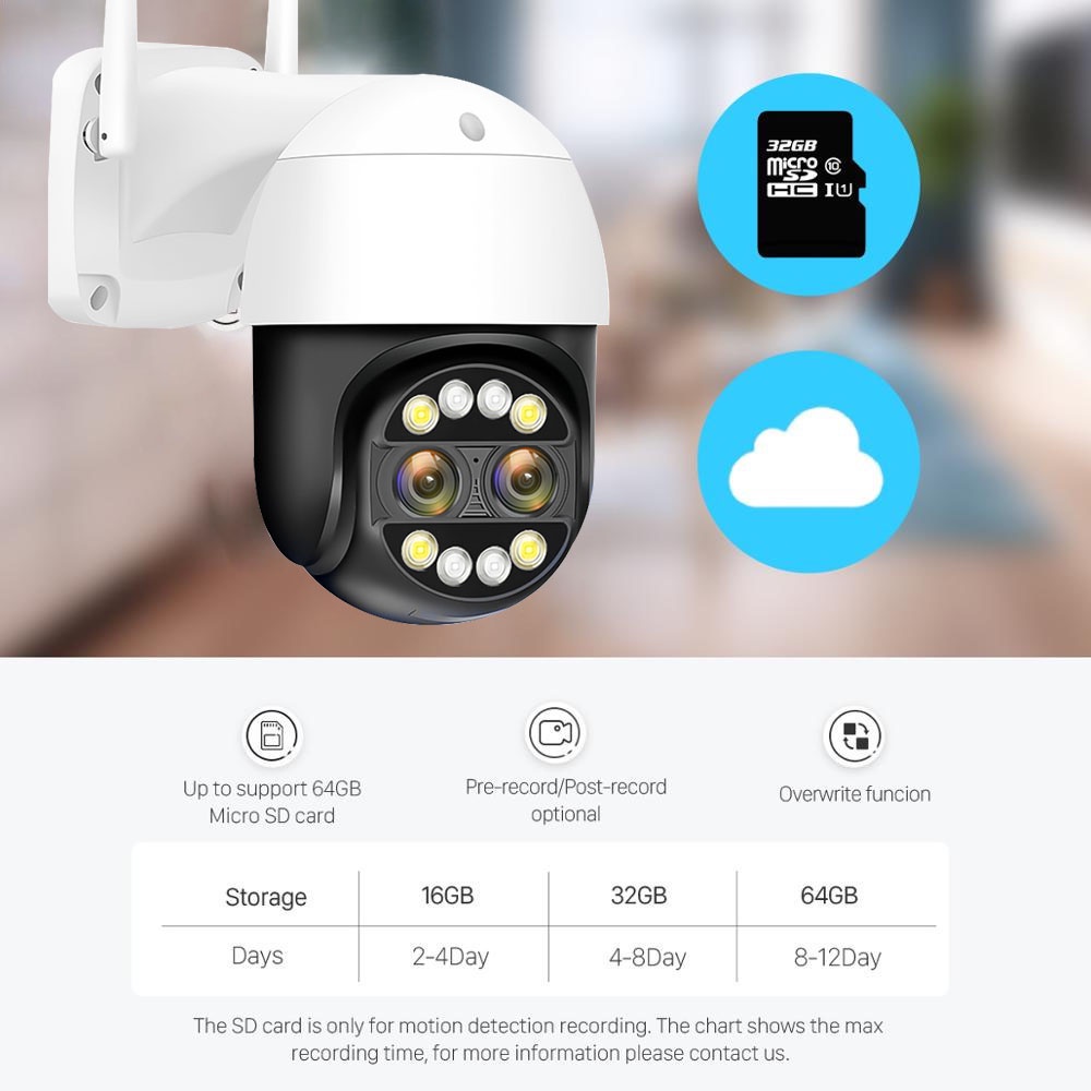 LLSEE icsee camera 2 mắt wifi không dây HD 8MP 4k 8X zoom quang PTZ camera 360 độ tầm nhìn ban đêm theo dõi chuyển động trò chuyện hai chiều