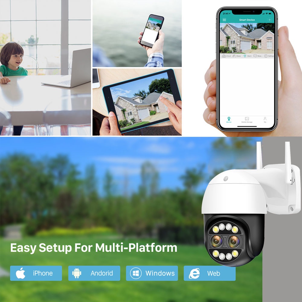 LLSEE icsee camera 2 mắt wifi không dây HD 8MP 4k 8X zoom quang PTZ camera 360 độ tầm nhìn ban đêm theo dõi chuyển động trò chuyện hai chiều