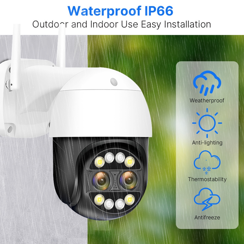 LLSEE icsee camera 2 mắt wifi không dây HD 8MP 4k 8X zoom quang PTZ camera 360 độ tầm nhìn ban đêm theo dõi chuyển động trò chuyện hai chiều