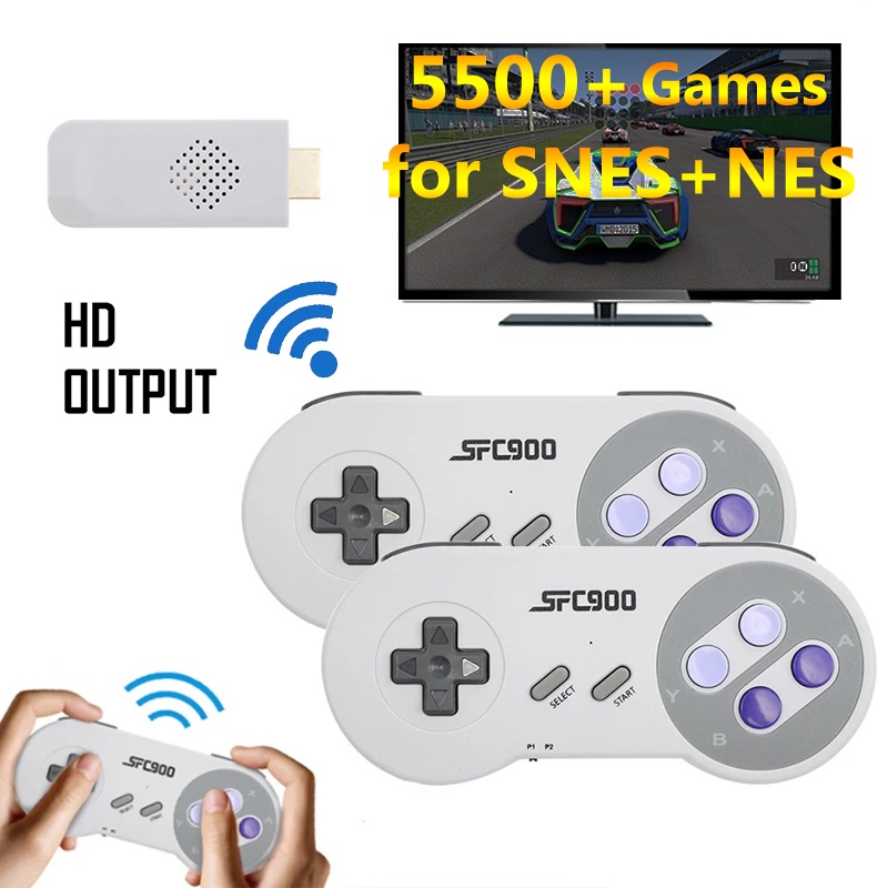 Máy Chơi Game Cầm Tay SF900 Phong Cách Retro HD TV 5532 Cho SNES + NES