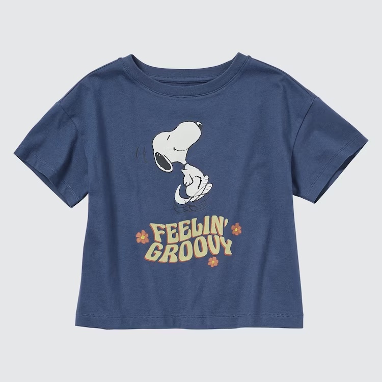 Uniqlo Áo Thun Tay Ngắn In Hình Hạt Đậu Phộng Phong Cách RETRO Cho Bé