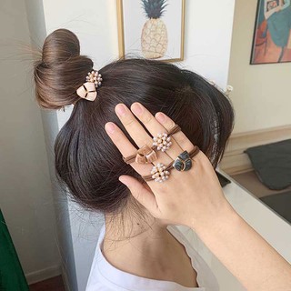 Dây Buộc Tóc Cao Su Co Giãn Đính Ngọc Trai Phong Cách Hàn Quốc