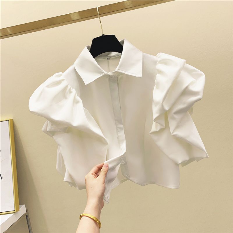 Áo Sơ Mi Chiffon Tay Ngắn Phồng Dáng Rộng Thời Trang Mùa Hè Hàn Quốc 2022 Dành Cho Bạn Nữ