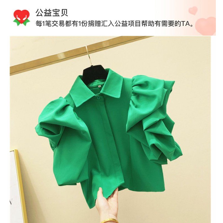 Áo Sơ Mi Chiffon Tay Ngắn Phồng Dáng Rộng Thời Trang Mùa Hè Hàn Quốc 2022 Dành Cho Bạn Nữ