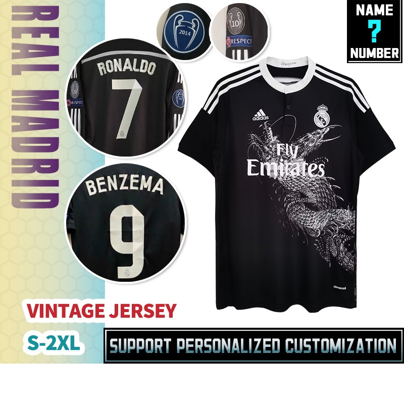Áo Thun Đá Banh Tay Ngắn In Logo Real Madrid Size S-2XL * 14-15
