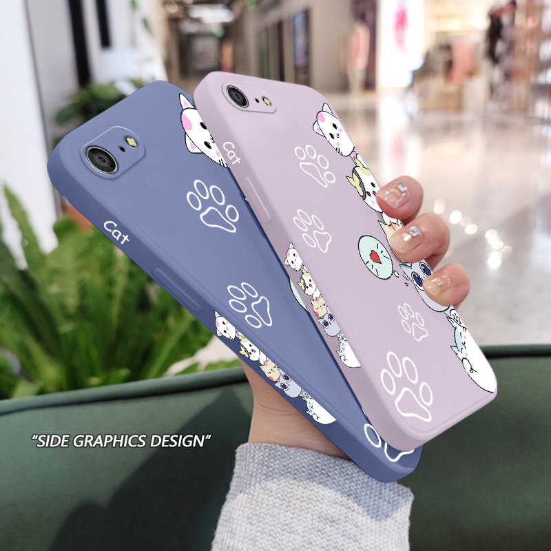 Ốp Điện Thoại Silicon Dẻo Họa Tiết Chú Mèo Dễ Thương Cho IPhone SE2 8 7 6 6S Plus SE 2020
