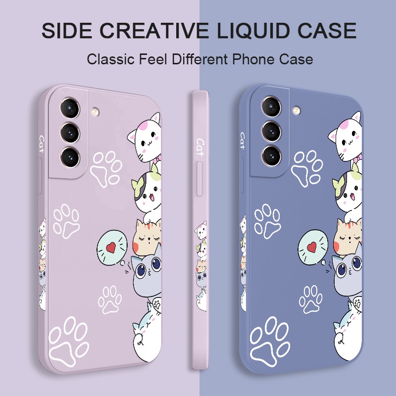 Ốp Điện Thoại Hình Mèo Dễ Thương Cho Samsung Galaxy S21 S20 FE Ultra Plus