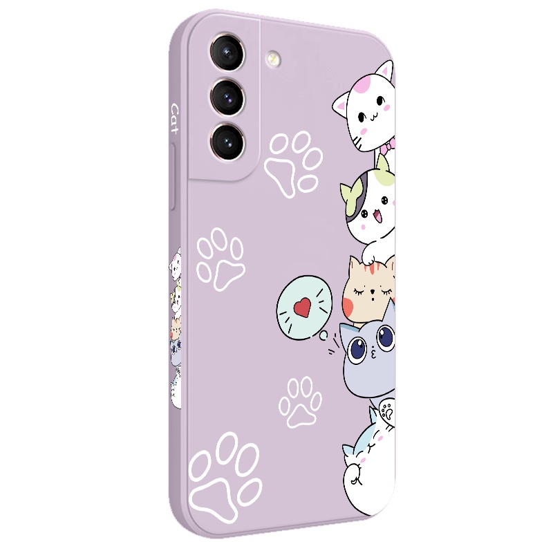 Ốp Điện Thoại Hình Mèo Dễ Thương Cho Samsung Galaxy S21 S20 FE Ultra Plus