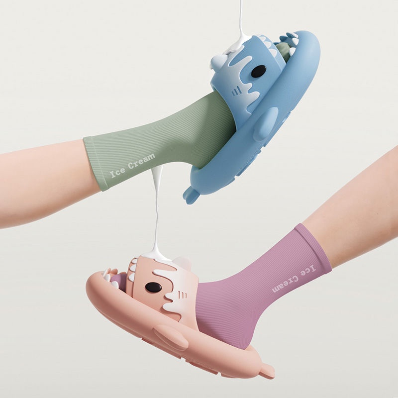 Dép Sandal Đi Trong Nhà Chống Trượt Hình Cá Mập / Cây Kem Thời Trang Mùa Hè Cho Nữ