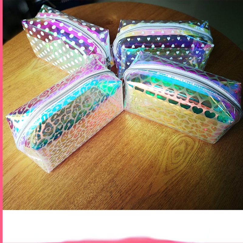 Tpu Túi Đựng Mỹ Phẩm Chống Thấm Nước Họa Tiết Da Báo Xinh Xắn