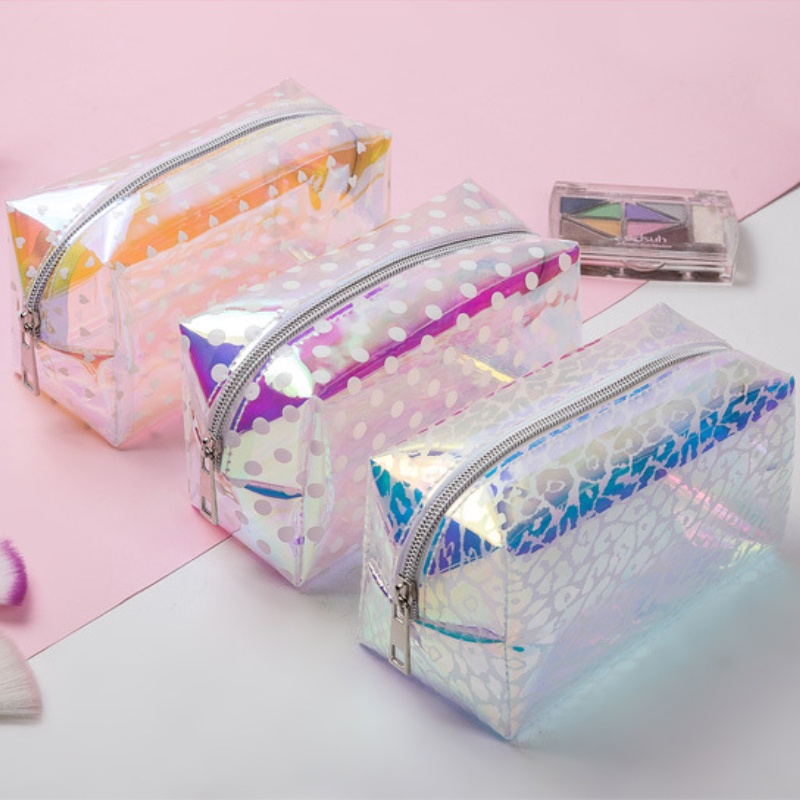 Tpu Túi Đựng Mỹ Phẩm Chống Thấm Nước Họa Tiết Da Báo Xinh Xắn