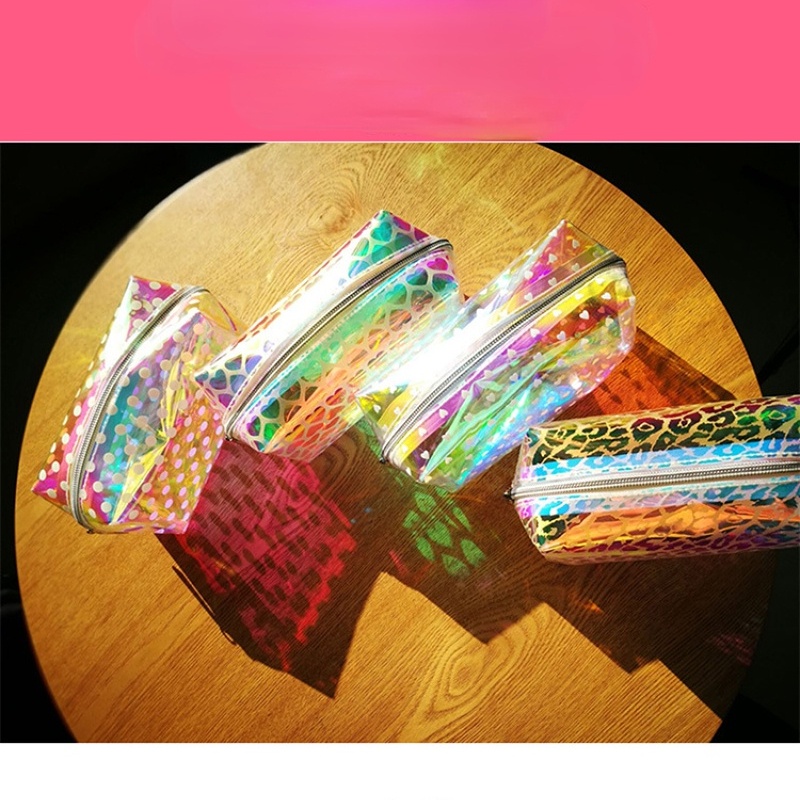 Tpu Túi Đựng Mỹ Phẩm Chống Thấm Nước Họa Tiết Da Báo Xinh Xắn