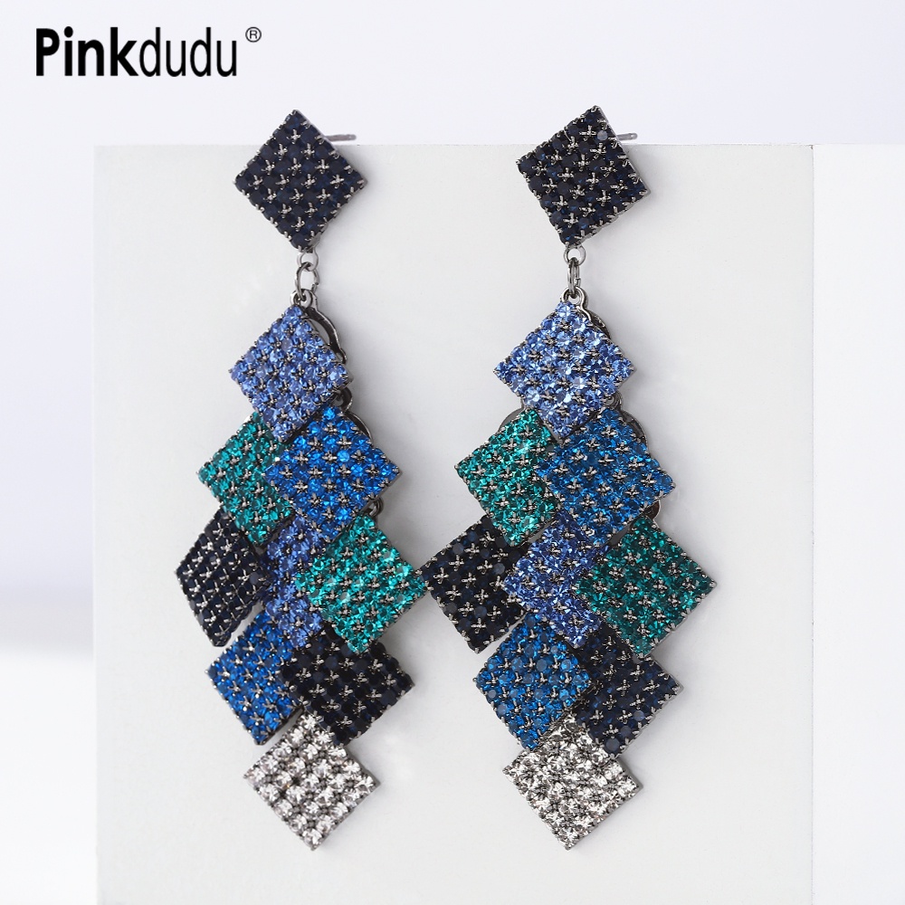 Khuyên tai Pinkdudu PD910 mạ vàng hồng đính đá thời trang dành cho nữ