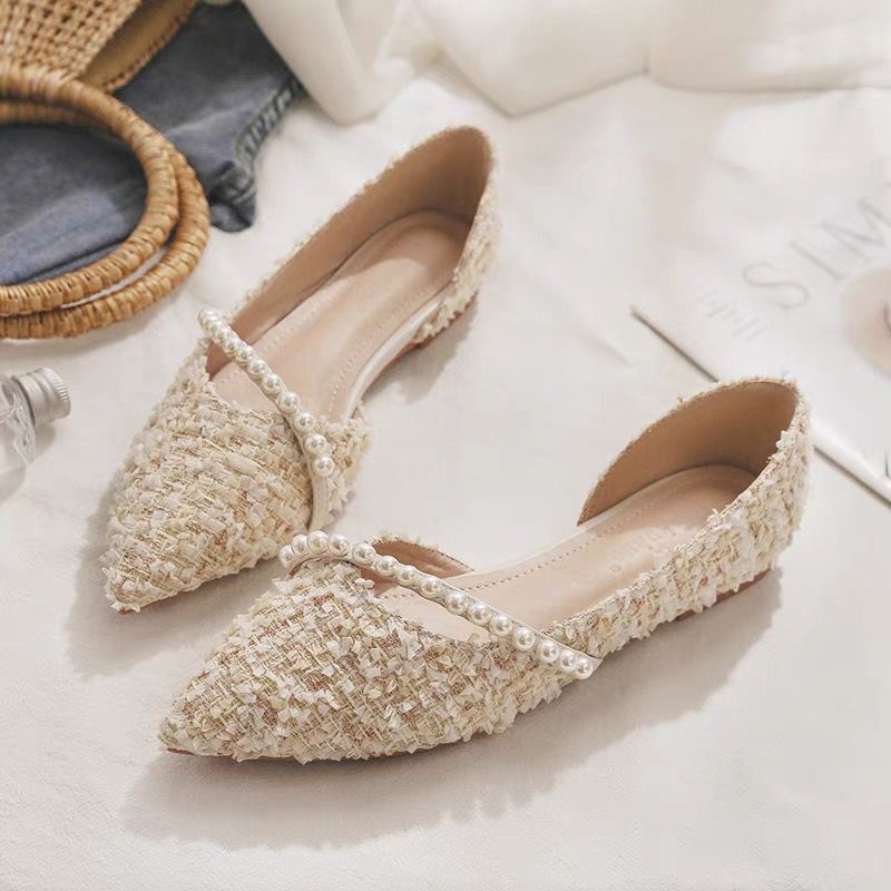 Giày Búp Bê Mũi Nhọn Đế Bằng Phong Cách Mới 2023 Dễ Phối Đồ Thời Trang Mùa Hè Cho Nữ