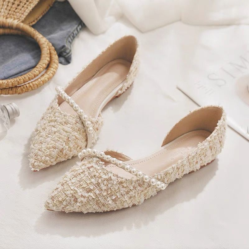 Giày Búp Bê Mũi Nhọn Đế Bằng Phong Cách Mới 2023 Dễ Phối Đồ Thời Trang Mùa Hè Cho Nữ