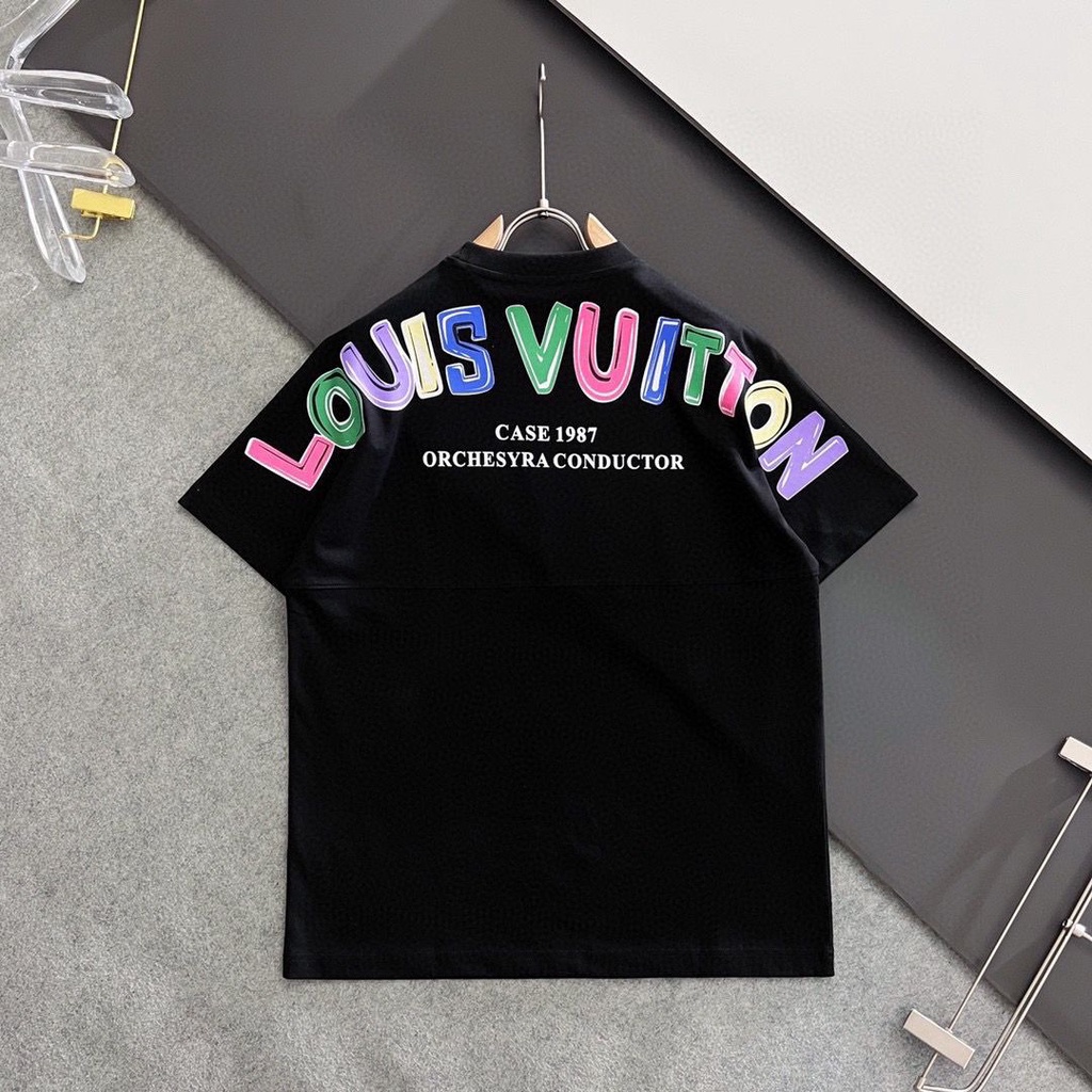 Áo Thun cotton Ngắn Tay In logo L1V Thời Trang Cho Nam Nữ