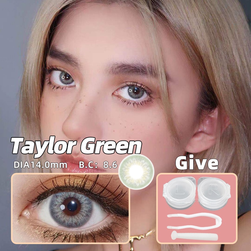 O2Girl lens cận Flagship Shop 2 miếng Màu sắc hàng năm Đúc cho phụ nữ Kính cận tiếp xúc mới Sinh viên tự nhiên Nâu Đen Tím Xanh Kích thước lens