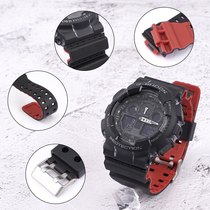 Dây Đeo Thay Thế Bằng Silicone Mềm Cho Đồng Hồ Casio G-Shock GD120 / GA-100 / GA-110 / GA-700