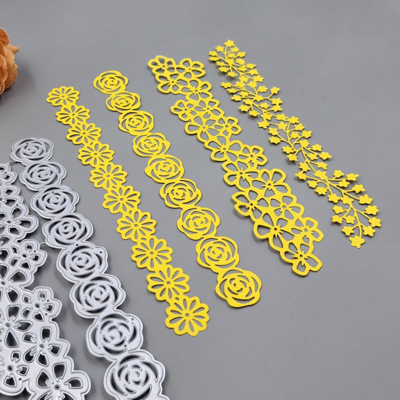 Bộ 4 Khuôn Cắt Giấy Kim Loại Hình Hoa Xinh Xắn