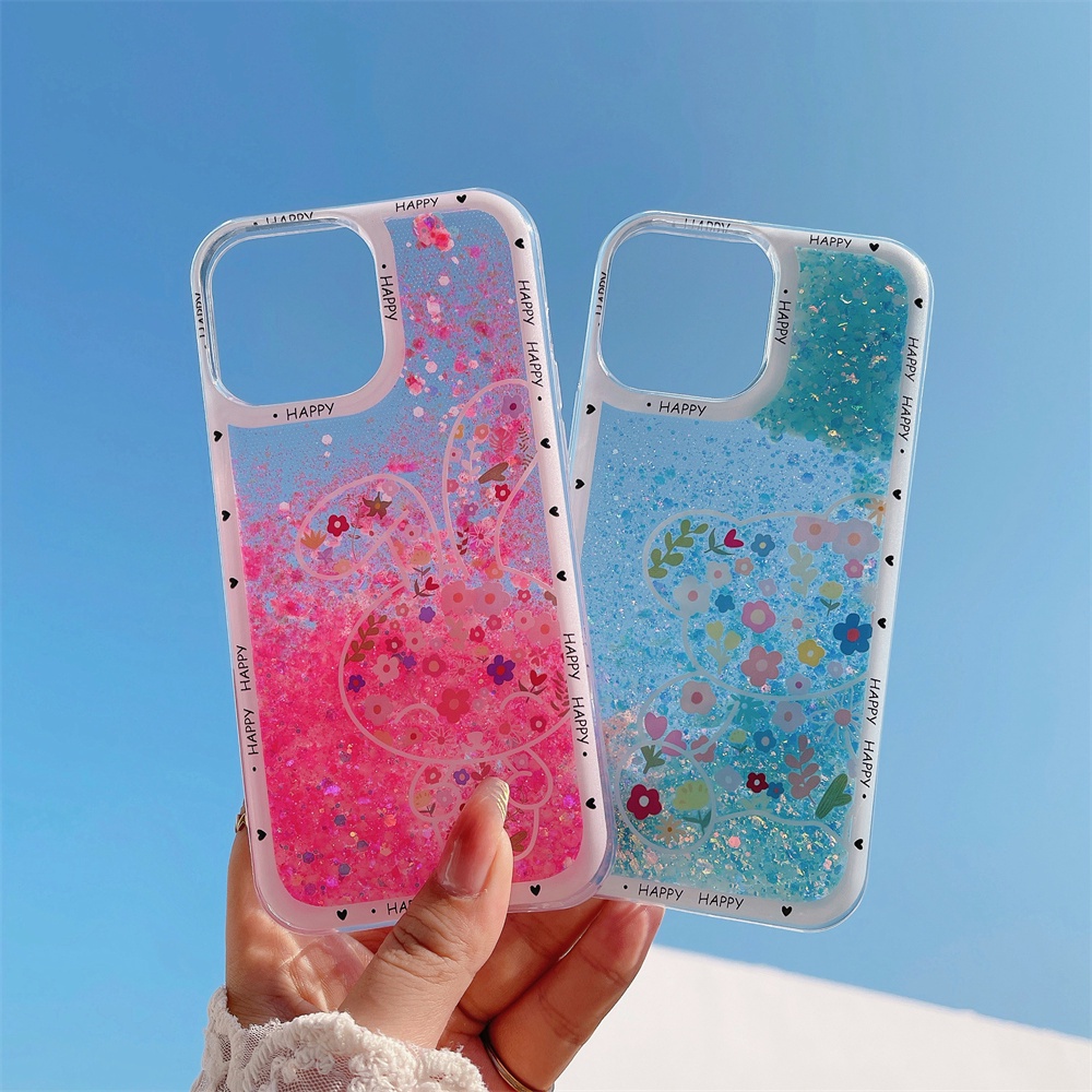 Ốp Điện Thoại TPU Dẻo Dạ Quang In Hình Gấu Thỏ iPhone 14 Plus 13 12 Mini 11 Pro Max X XS XR SE 2020 7 8 6 6S