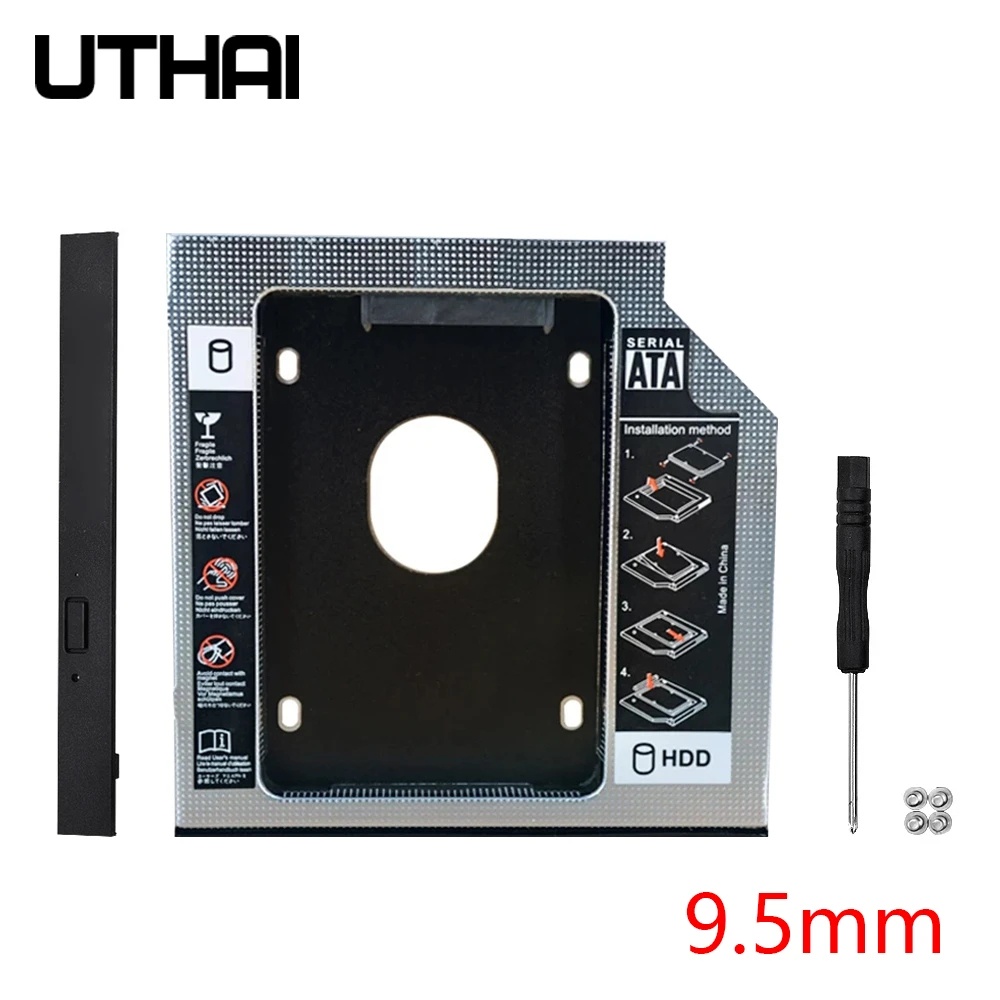 Khay Đựng Ổ Cứng HDD Caddy 9.5mm SATA 3.0 2.5 SSD 2TB Bằng Nhôm