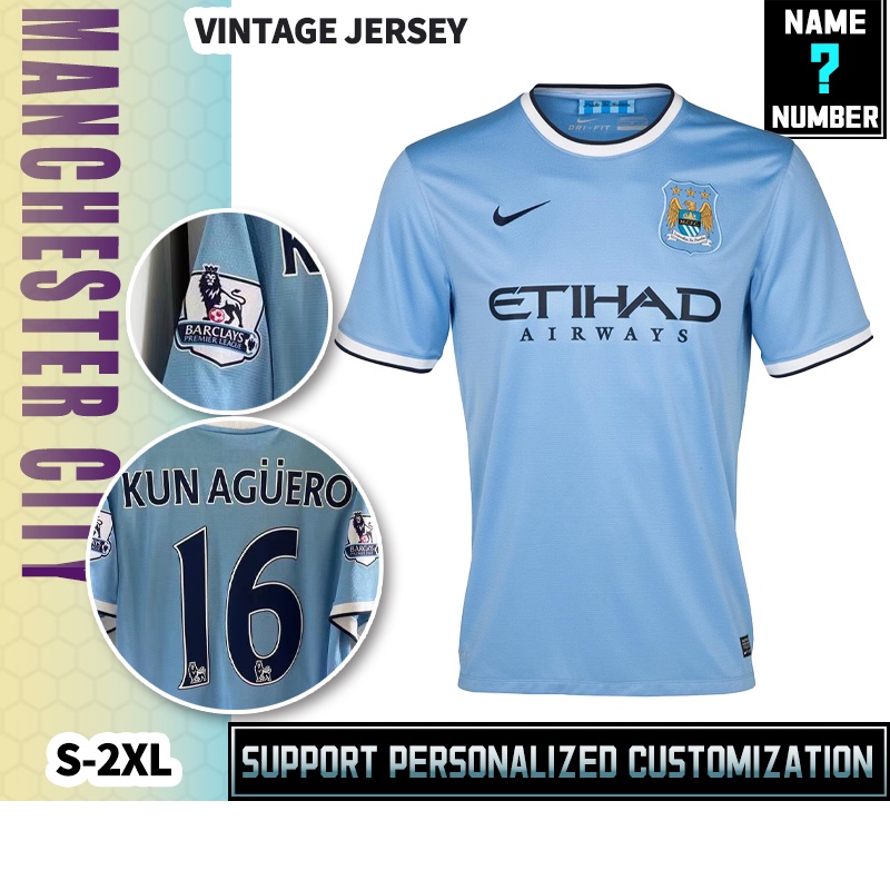 Áo Thun Bóng Đá Manchester City 13-14 Size S-2XL