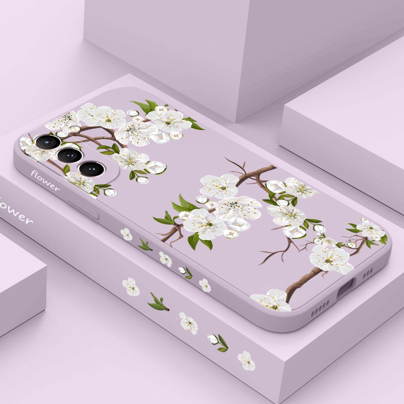 Ốp Điện Thoại Họa Tiết Hoa Mận Mùa Đông Cho Samsung Galaxy S21 S20 FE Ultra Plus