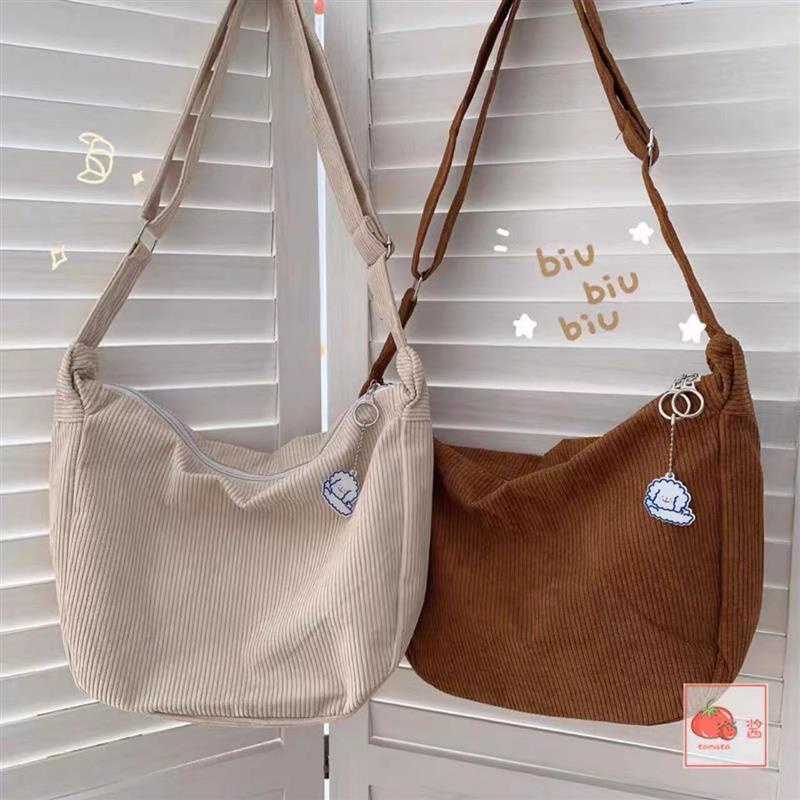 Túi Đeo Chéo Nhung Kẻ Một Dây Đơn Giản Nghệ Thuật Nhật Bản Hàn Quốc Dễ Phối Đồ 2sdvg3f.vn 3.2 Cho Nữ Sinh