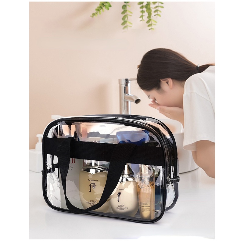 Túi Đựng Mỹ Phẩm Du Lịch Bằng PVC Trong Suốt Chống Thấm Nước Sức Chứa Lớn
