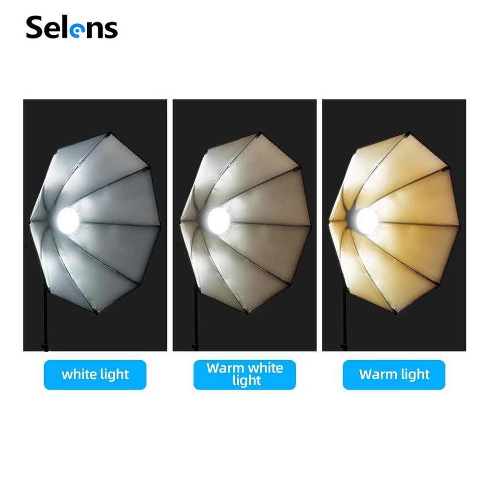 Set hộp mềm trợ sáng SELENS kiểu bát giác 80cm có chân đèn 2m cho chụp ảnh studio quay video vlog phát sóng trực tiếp