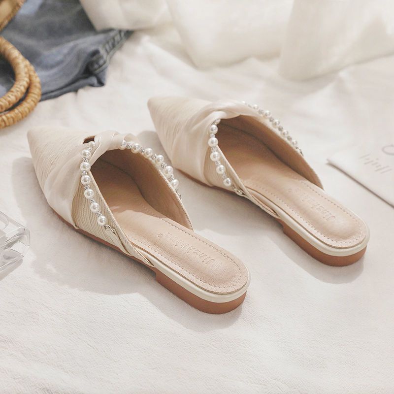 Dép Bít Mũi Nhọn Đế Bằng Thời Trang Mùa Hè Xinh Xắn Cho Nữ