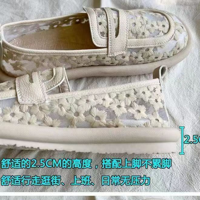 Giày Lười Đế Bằng Thiết Kế Lỗ Lưới Thoáng Khí Thời Trang Mùa Hè Hàng Mới Dành Cho Bạn Nữ