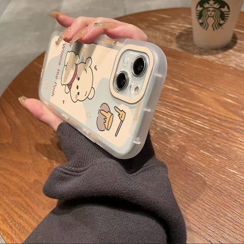 ✅Ốp Điện Thoại Silicon Trong Suốt Hình Gấu Pooh Cho Iphone8 14pro 7 maxplus pro 1213 Xr 8XS2